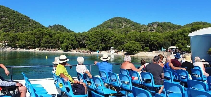 boat with formentor beach