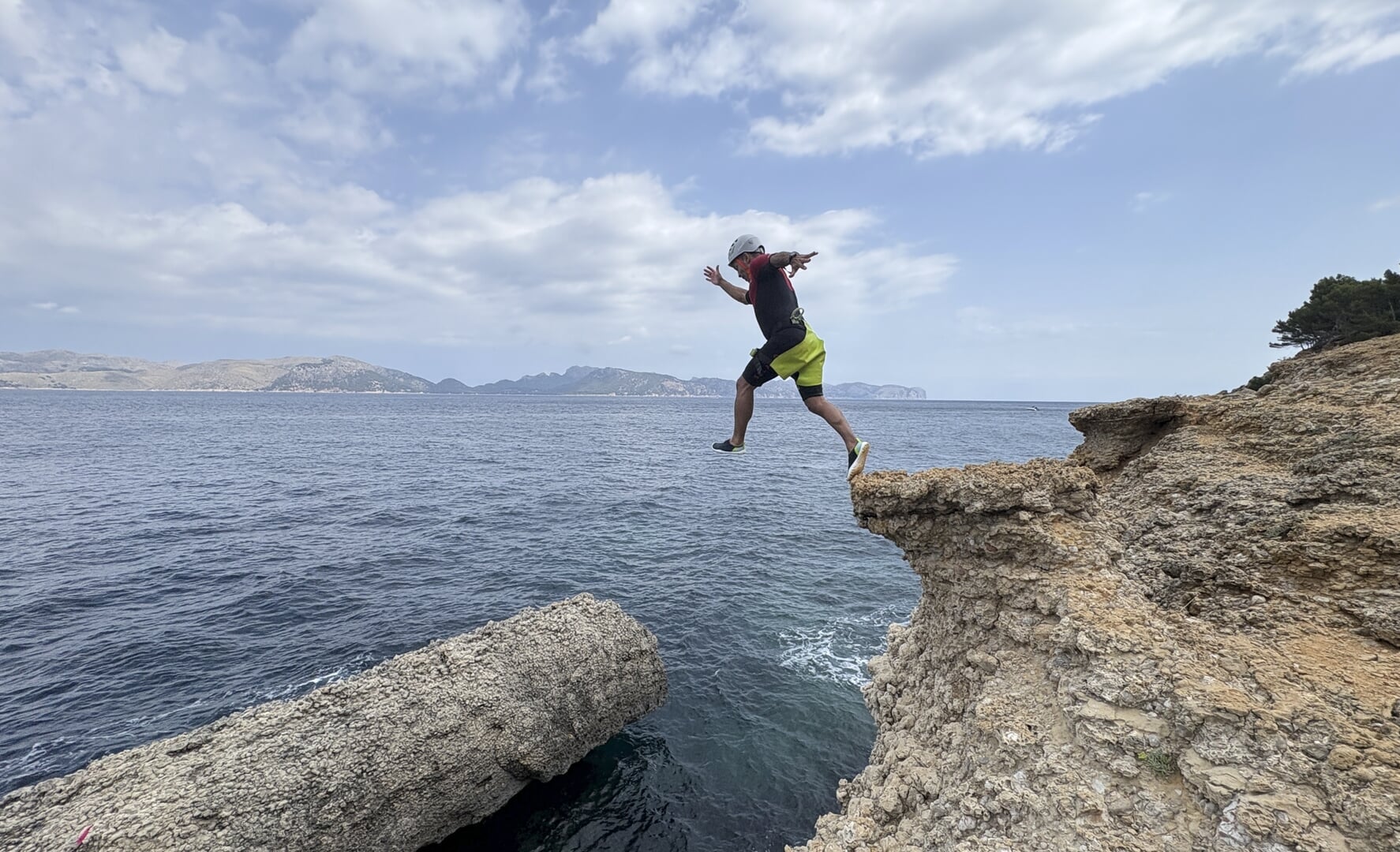 Coasteering adventure along the rocky coastline in Alcudia