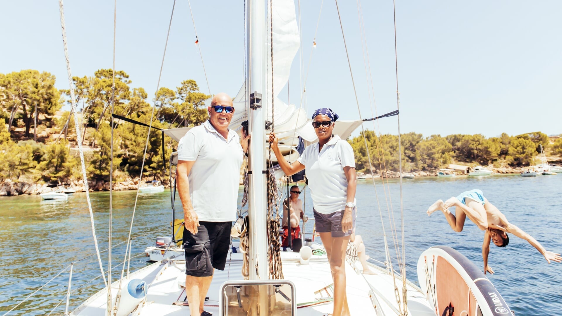fishing from the sailboat