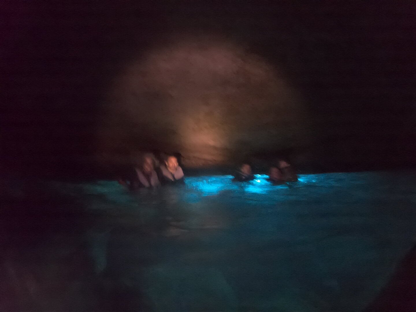 swimming in the cave