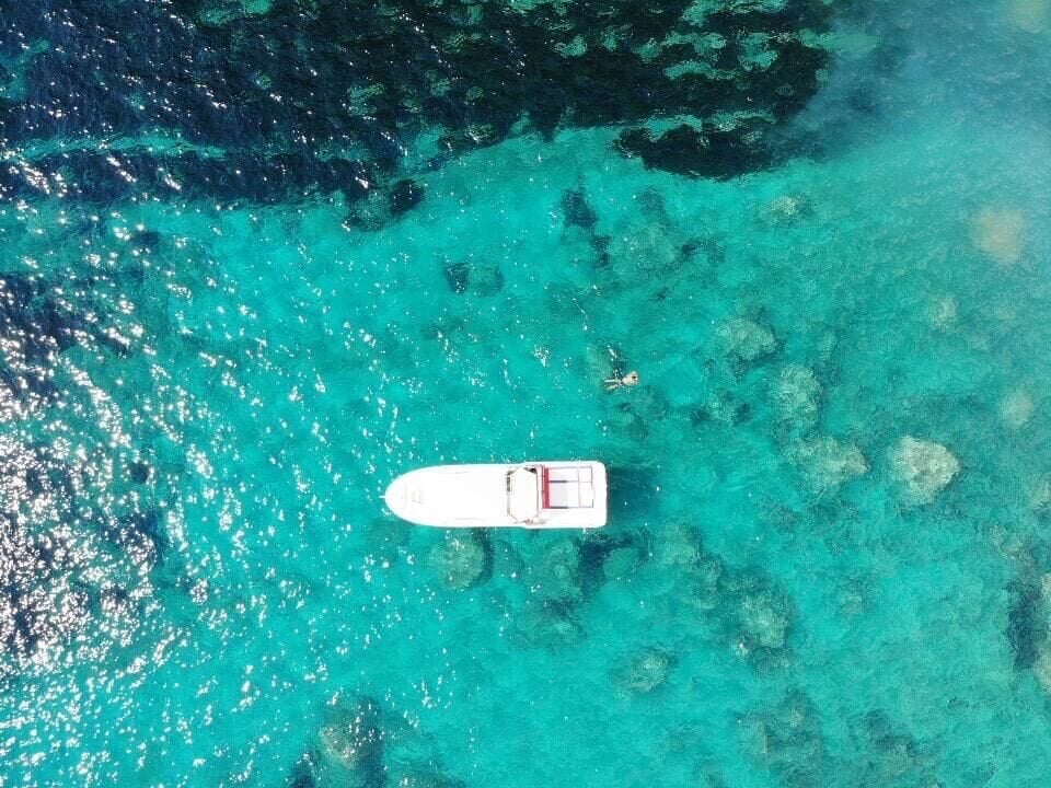 view of boat at coll baix from above