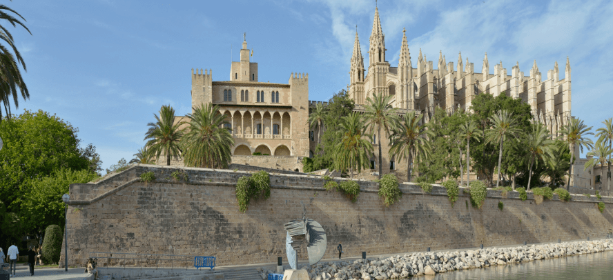 View of Cathedral La Seu and Palace Almudaina