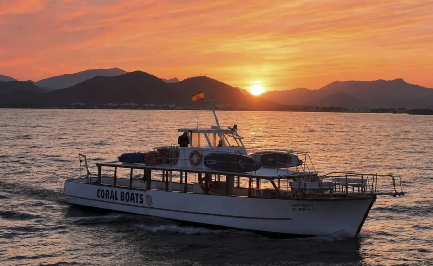 coral sunset boat