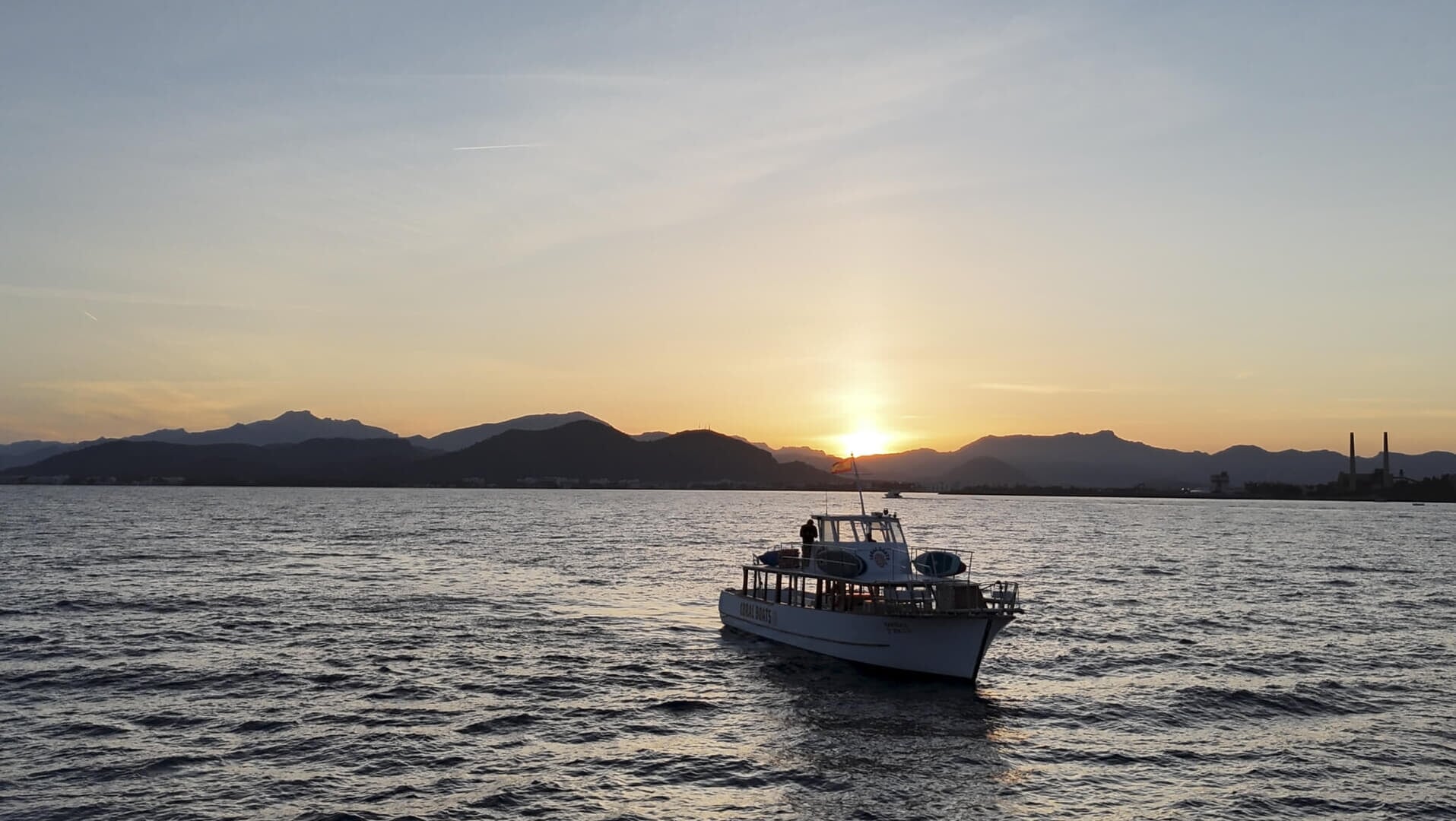 Boat excursion with sunset